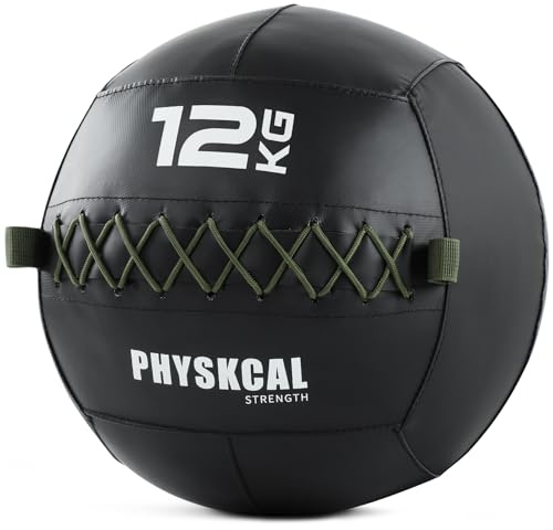 PhysKcal 12 kg Wall Ball, Soft Medicine Ball, Antiscivolo per Allenamento