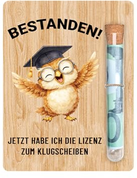 Lustiges Bachelor Geschenk Holz Glückwunschkarten Mit Röhrchen Für Geldgeschenke Originelles Abschluss Geschenk Zur Bestandenen Prüfung Studium Sowie Ausbildung Feier