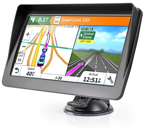 7Inch Sat Nav for Cars & Trucks HD touch screen with UK & Europe maps, HGV routes, lifetime updates, postcode search, speed camera alerts, voice guidance, and POI support for safer, easier navigation