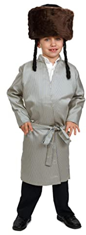 Dress Up America Randig Yerushalmi Chasidic Bekitcha judisk rabbin Outfit för barn