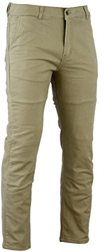 Bikers Gear Australia Kc0020-32r - Jeans Chino da Moto, Unisex, Foderati in Kevlar, Stile Moderno, Protezione CE, Colore Marrone Chiaro, Taglia 32