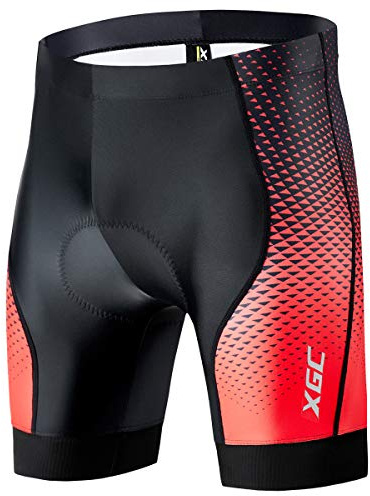 XGC Pantalones cortos de ciclismo para hombre y calzoncillos de ciclismo, pantalones cortos de ciclismo para hombre, elásticos, transpirables, esponja 4D, almohadilla de asiento con una alta densidad