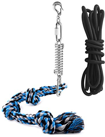 Hundespielzeug Seil, Hund Spielzeug Tauziehen Spielzeug Outdoor Spring Pole Hängeübungsseil Kauspielzeug Mit einem Seil