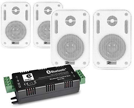 E-Audio B427BL Bluetooth Amplifier & Wall Speaker Set Smart Home Audio Wireless HiFi White