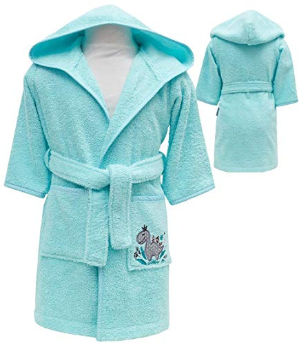 sei Design DEIN BIO-BADEMANTEL Frottee Baby Bademantel | 100% BIO Baumwolle | 6+ bis 3-4 Jahre |Kinder Bademantel | 74/80 Mint