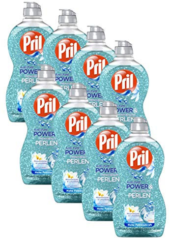 Pril Geschirrspülmittel Power & Perlen Meeresfrische & Lotusblüte (8 x 450 ml)