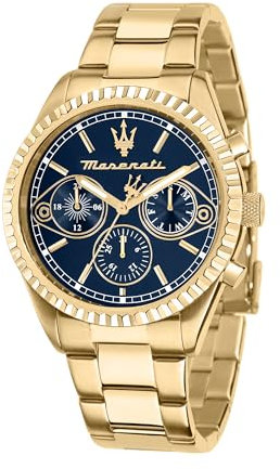 Maserati Herren Uhr, COMPETIZIONE Kollektion, Quarzwerk, Multifunktion, aus Edelstahl, Gelbgold PVD - R8853100026