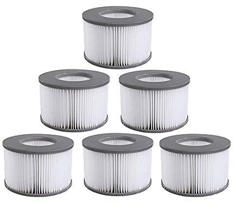 Mscomft Whirlpoal zubehör für MSPA Whirlpoal Ersatz Filter Filterkartusche Doppelpack für aufblasbare Pools,Filter Cartridge für Filter für Whirlpoal (Wasserfilter Modell ab 2020) (6pcs)