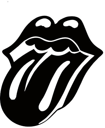 PMSMT 2Pcs Car Sticker Car Sticker Lange Lips and Language Rolling Stone Car Window Sticker Car Style PVC Comic Decals 14 5cm * 13 5cm-Black
