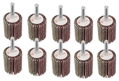 10 Stück Fächerschleifer 60 Körnung, Lamellenschleifer 30 x 40 x 6 mm für Bohrmaschine/Rotierendes Werkzeug, für Entfernen und Polieren von Rostfarbe