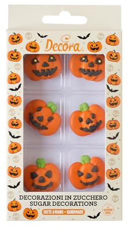 DECORA 0500395 PAQUET 6 CITROUILLE EN SUCRE
