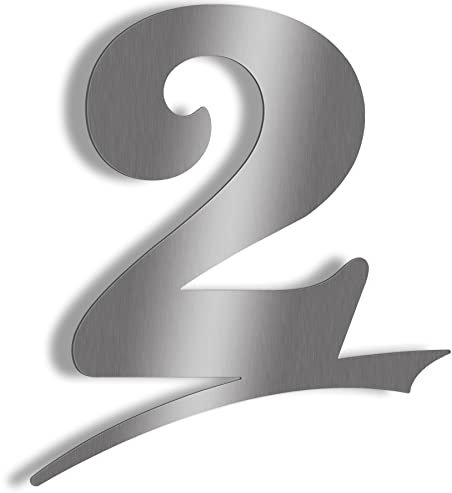Hausnummer Edelstahl mit große Zahlen - frei wählbar - Hausnummer groß oder klein 1-29, 16cm, 20cm, 30cm Türschild hausnummernschild aus edelstahl hausnummern, XXL Hausnummer 2 (16cm)