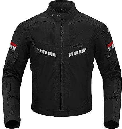 BORLENI Motorradjacke Sommer Herren Atmungsaktiver Panzerschutz Hochglanz Reflektierend