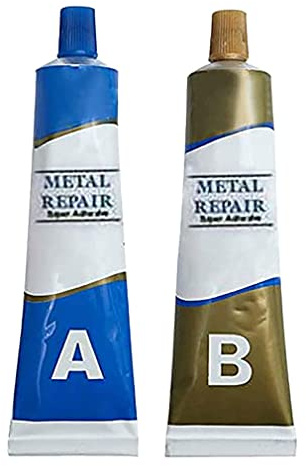 Fullkk Magic High Temperature Resistant Liquid Metal Welding Filler, Magic Repair Glue (A+B), Metal Repairing Adhesive Super Glue Iron Steel Auto Radiator Water Tank leakage Plugging Welding (100G)