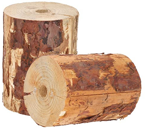 KOTARBAU® Antorcha de jardín, Vela Sueca con mecho para Encendido con CITRONELA, Estufa de leña finlandesa, Tronco de Madera, Fuego Sueco, Hoguera para jardín o Camping, Fuente de luz y Calor, 2 UDS