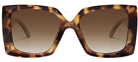 SOJOS Retro Square Polarized Womens Sunglasses Trendy Oversized Large Women's Big Shades SJ2224 Tortoise Brown Lens
