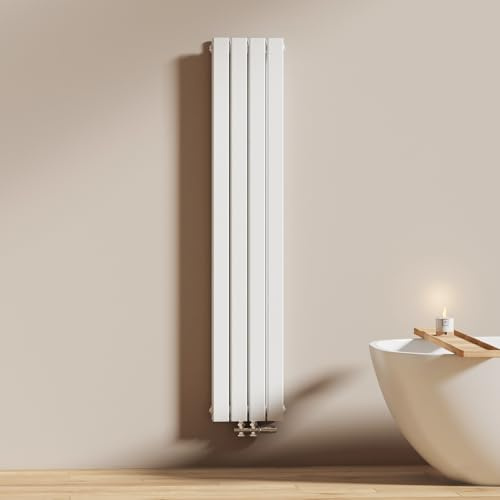 EMKE Radiateur à Eau Chaude 160x30 cm, Blanc,Double