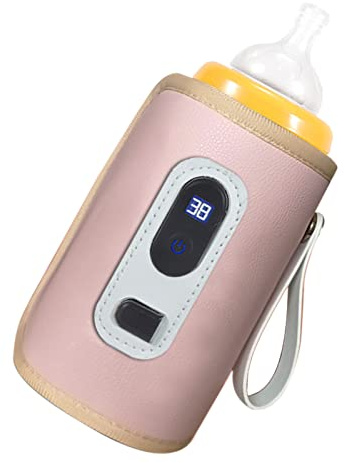 USB Babyflaschenwärmer Tragbar Digital LCD-Display Temperatureinstellbar 38-55°C Flaschenwärmer Wasserdichtes Fasertuch Mit USB-Kabel Für Unterwegs