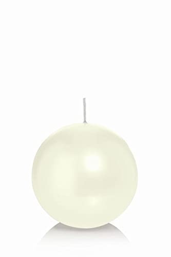 INNA-Glas Candela a Sfera Maeva in Foglio di cellophane, Avorio, Ø8 cm, 25h | Made in Germany - Candela Decorativa