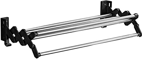 ALDEPO Towel Rail Towel Rack Towel Holder Rails Telescopic Towel Rack - Kitchen Towel Bar Towel Rail -Extendable, Space Saving, for Wall Mounting, Stainless Steel, Black (Color : 50cm)