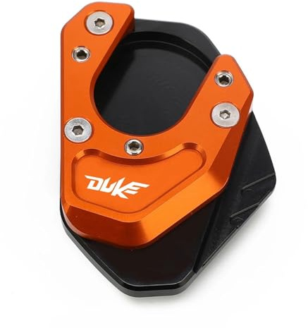 ByoBLu Motorradzubehör Aluminium-Seitenständer-Vergrößerer Kickstand-Plattenpolster Kompatibel mit Duke 125 200 390 690 SMC DUKE125 DUKE200 DUKE390