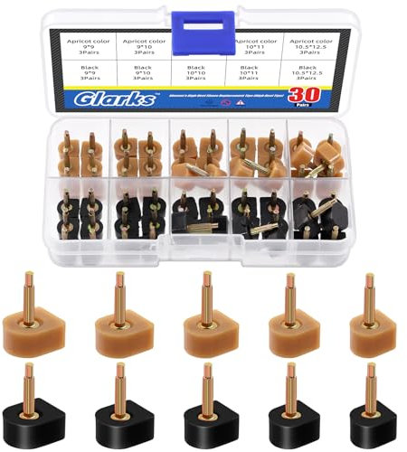 Glarks 30 pares de puntas de repuesto para zapatos de tacón alto de 5 tamaños, tapas de reparación de talón redondo y cuadrado para reparar zapatos, Black, 4Sizes, G-3451