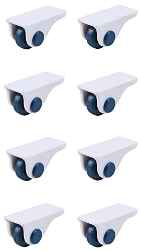 SagaSave 8 Pcs Self Adhesive Caster Wheels Self Fixed Wheels Furniture Pulley Castor Plastic Wheels for Shoe Box, Storage Box, Garbage Can(Blue)