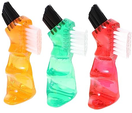 GOOHOCHY Zahnprothesenbürste 3 Stück-pack aus Kunststoff Pp Klein mit Glatter Oberfläche und Formstabil Multifunktionale Prothesenbürste zur Reinigung von Gebiss und Zahnersatz im Haushalt