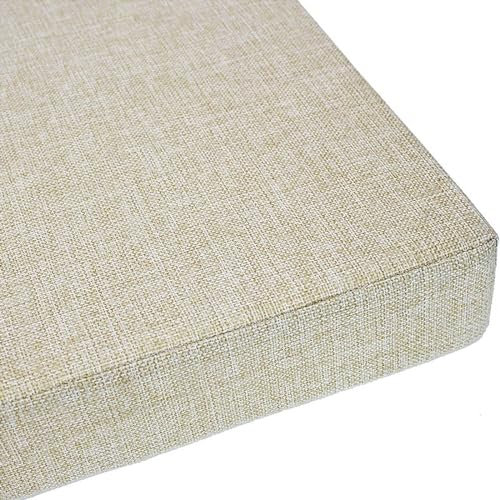 Zoomlie 2-Sitzer-Bankkissen, Essbankkissen mit hochdichtem 50D-Schaumstoff, Schaukelsitzkissen für Garten, Terrasse, Innen- und Außenbereich, 90 x 40 x 8 cm, Beige