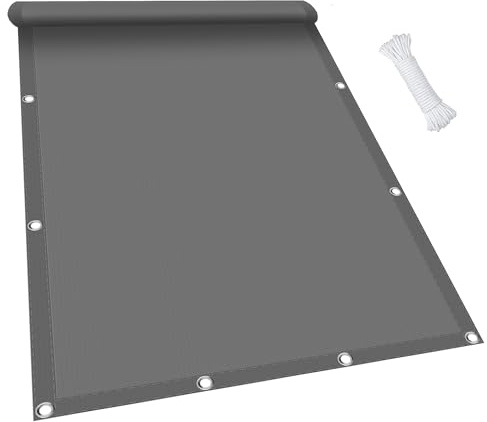 Rectangular Toldo Vela de Sombra 3.4 x 4 m Impermeable, Toldos Exterior Terraza Protección UV a Prueba de Viento para Exteriores Terraza, Gris Claro