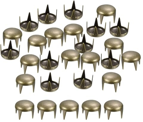 QUARKZMAN 160 Stück Bronze runde Kuppelnieten, 5mm Messing Kuppel Punk Nieten Rock Nagelköpfe Klaue Perlen für DIY Kleidung Gürtel Taschen Armband Lederhandwerk