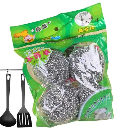 Steel Wire Cleaning Ball - Kettle Descaler Ball, Wire Scrubber | Wire Scrubber Kettle Descaler Wire Ball, High Strength Woven Scourer Wire, Shiny Clean Household Eco-Friendly Cleaning Metal Scrubber