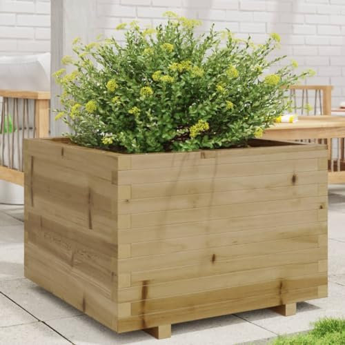 Somanki Pflanzkübel 70x70x49,5 cm Kiefernholz Imprägniert, Blumentopf Gross, Blumenkasten Balkon, übertopf, Pflanzkasten, Flowerpot, Kräuterbeet Für Die Küche, Vertikalbeet - 847367