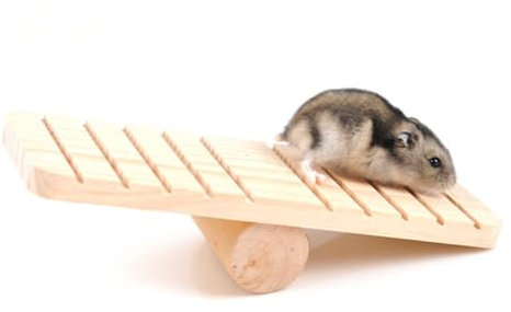 Happyyami Holz Hamsterwippe Wippspielzeug Aus Naturholz Für Kleine Kleintiere Wie Mäuse Und Rennmäuse Käfigzubehör