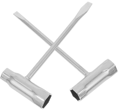 BCOATH 2pcs Chainsaw Socket Wrench Set T-Handle Scrench Tool Metal Ratchet Scrench for Chainsaw and Lawn Mower Maintenance, 18cm 19cm Thickened T-Shaped Hand Tools for Power Equipment Repair
