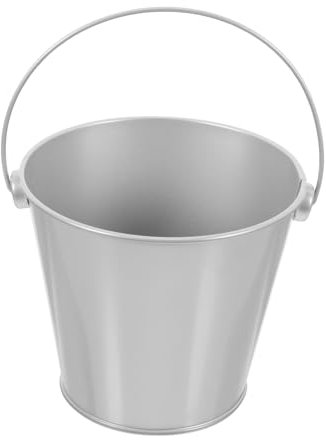 SECFOU Cute Design Mini Bucket Tin Flower Pot Small Bucket Handle for Home Office Decor