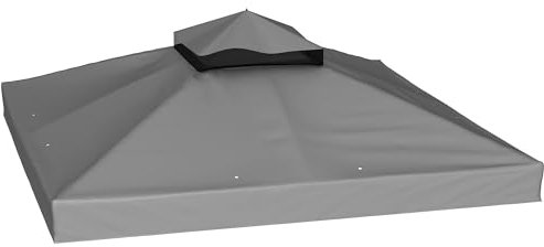 Outsunny Ersatzdach für Pavillon 3 x 3 m, wasserdicht Pavillondach, Doppeldach Ersatzbezug für Gartenpavillon, Ersatzteile aus Oxford-Stoff, 370 g/m², Dunkelgrau exkl. Rahmen