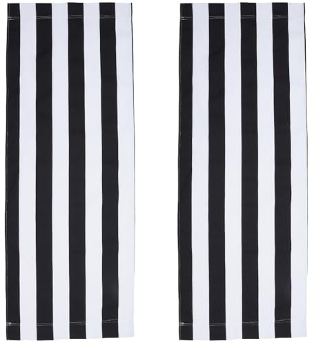 GORGECRAFT 113x43cm Beach Sling Chair Sostituzione Tela 2pz Sedie da Esterno Coperture Sostituzioni Nero e Bianco Portatile Reclinabile Sling Chair Tessuto per Prendere Il Sole Giardino Cortile Relax