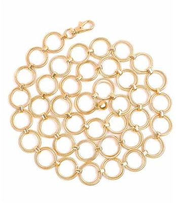 Generic Ladies Adjustable Waist Chain Party Dress Metal Link Charm O-ring Chain Belt for Women Girls Gold