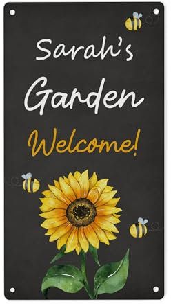 Red Ocean Personalised Garden Sign For Outside WELCOME Sign For Garden Summerhouse Shed Hanging Gift Women Gardener Gifts Cute Plaque