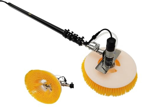 GZGHRZQS Kit de Nettoyage pour Panneaux Solaires - Brosse Rotative avec Perche Télescopique 3,5/5,5/7,5m - Nettoyeur Haute Pression pour Toiture, Fenêtres et Surfaces Vitrées
