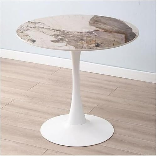 Bistro -Tisch Marmor Esstisch 60/70/80 cm runder Küchentisch mit Metallbasis 4 Sitzungstischmöbel Moderner Couchtisch für Küche Esszimmer Wohnzimmer, 2.70 cm