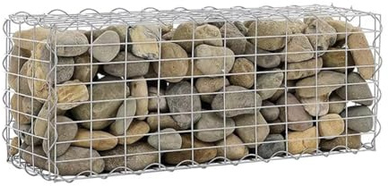 Modular Gabion Cages, Spirals Galvanized Steel Gabion Basket, Stone Planter Cages for Garden, Cube Gabion Raised Bed, Privacy Planter, Retaining Walls(5x10cm-0.5x0.5x0.5m)