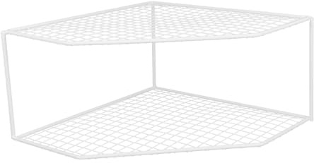 VALICLUD Estante para Ollas Organizador De Mesa Blanco Doble Capa 12 Cm De Alto Rejilla Metálica Resistente Al Desgaste Accesorio Hogar Cocina y Baño Multifunción