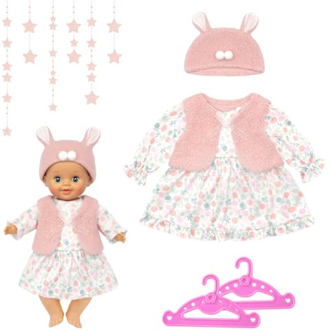 Puppenkleidung für Baby Puppen 35-46 cm Kleidung Outfits für Baby Puppen Kleidung New Born Baby Puppen Junge und Mädchen, Puppenkleider Set Puppenzubehör-(Keine Puppe)