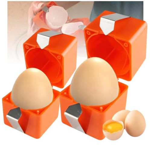 Apriuova 2025, strumento per separare le uova, strumento per separare le uova, per uova crude e sode, strumento portatile per sbucciare le uova (arancione, 2 pezzi)