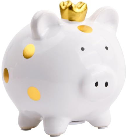 Sparschwein Keramik Weiß, Sparbüchse Schwein, Spardose Erwachsene Kinder, Glücksschwein Spardose Hochzeit Geburtstag Weihnachten Neujahr Gechenkidee