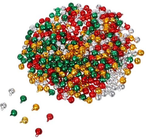 NUOBESTY 400pezzi Mini Campanellini Natalizi Colorati per Artigianato Ciondoli per Gioielli Collane e Decorazioni Fai da Te Campanelli in Metallo Robusto per Progetti Dettagliati e Regali M
