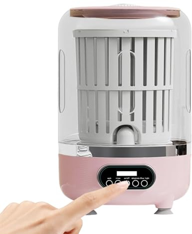 Lavatrice portatile – 3L ricaricabile con cestello girevole | piccola lavatrice da viaggio per reggiseni | per viaggi, campeggio, bagno, vestiti, magliette, mutande