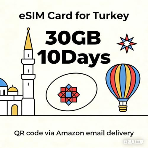 eSIM Türkei 30GB Daten 10 Tage Prepaid Karte 5G/4G Highspeed LTE Keine Registrierung erforderlich Ohne Ausweisprüfung Sofortige Lieferung per E-Mail Funktioniert mit iOS Android